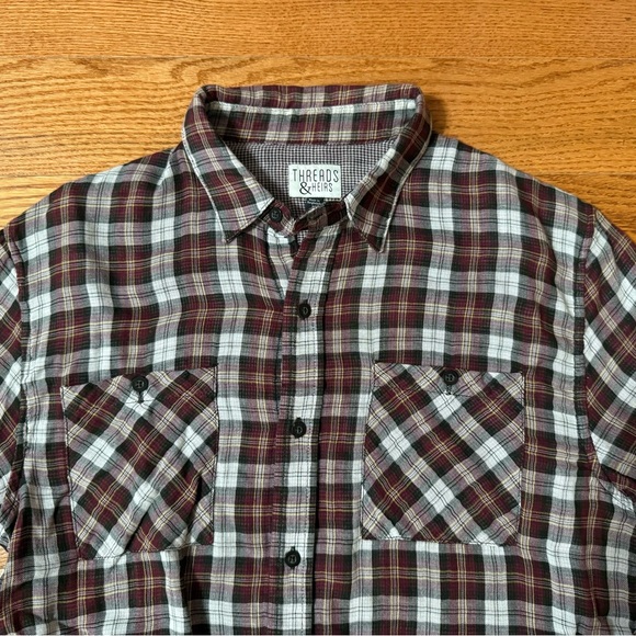 Threads & Heirs Red Plaid Shirt - Size Medium - Picture 5 of 8
